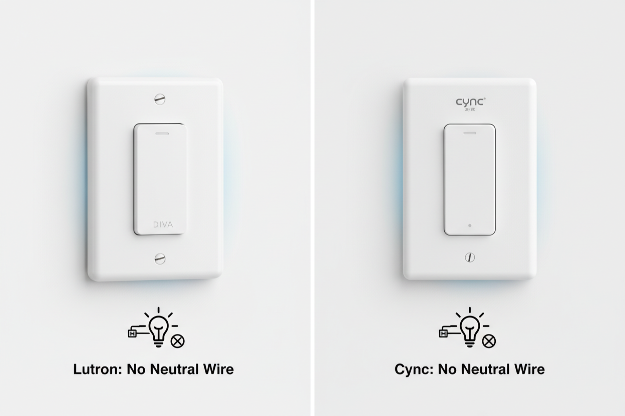Smart Switches No Neutral Wire: Lutron vs. Cync