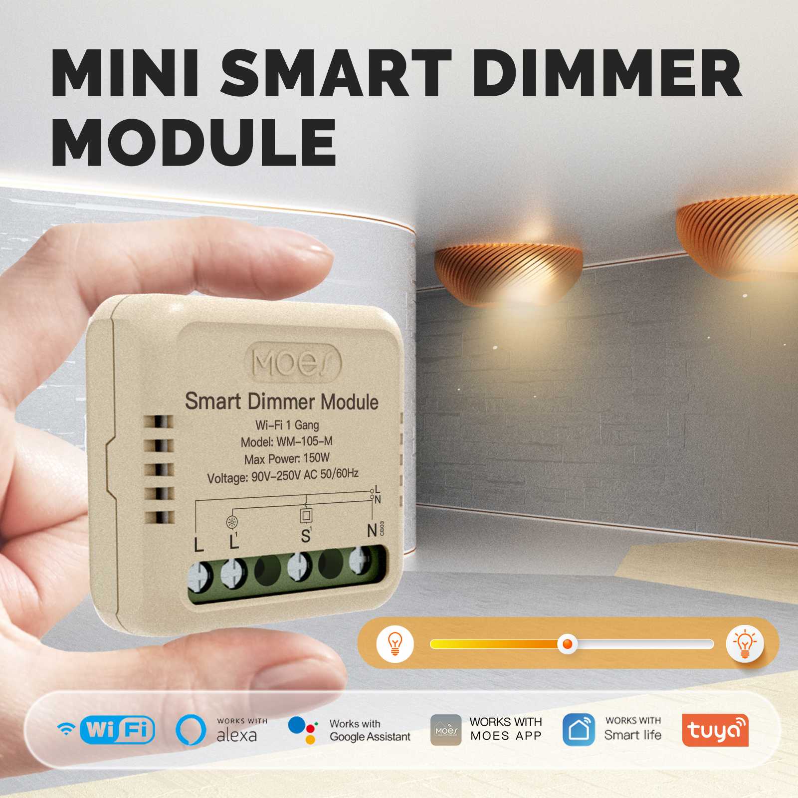WiFi Smart Dimmer Switch Module Timer Diy Breaker 1/2 Gang
