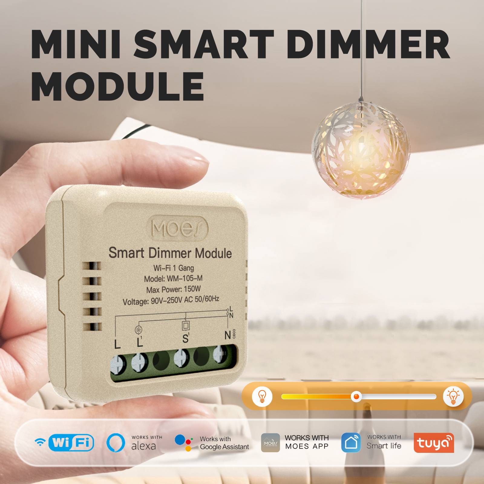 WiFi Smart Dimmer Switch Module Timer Diy Breaker 1/2 Gang
