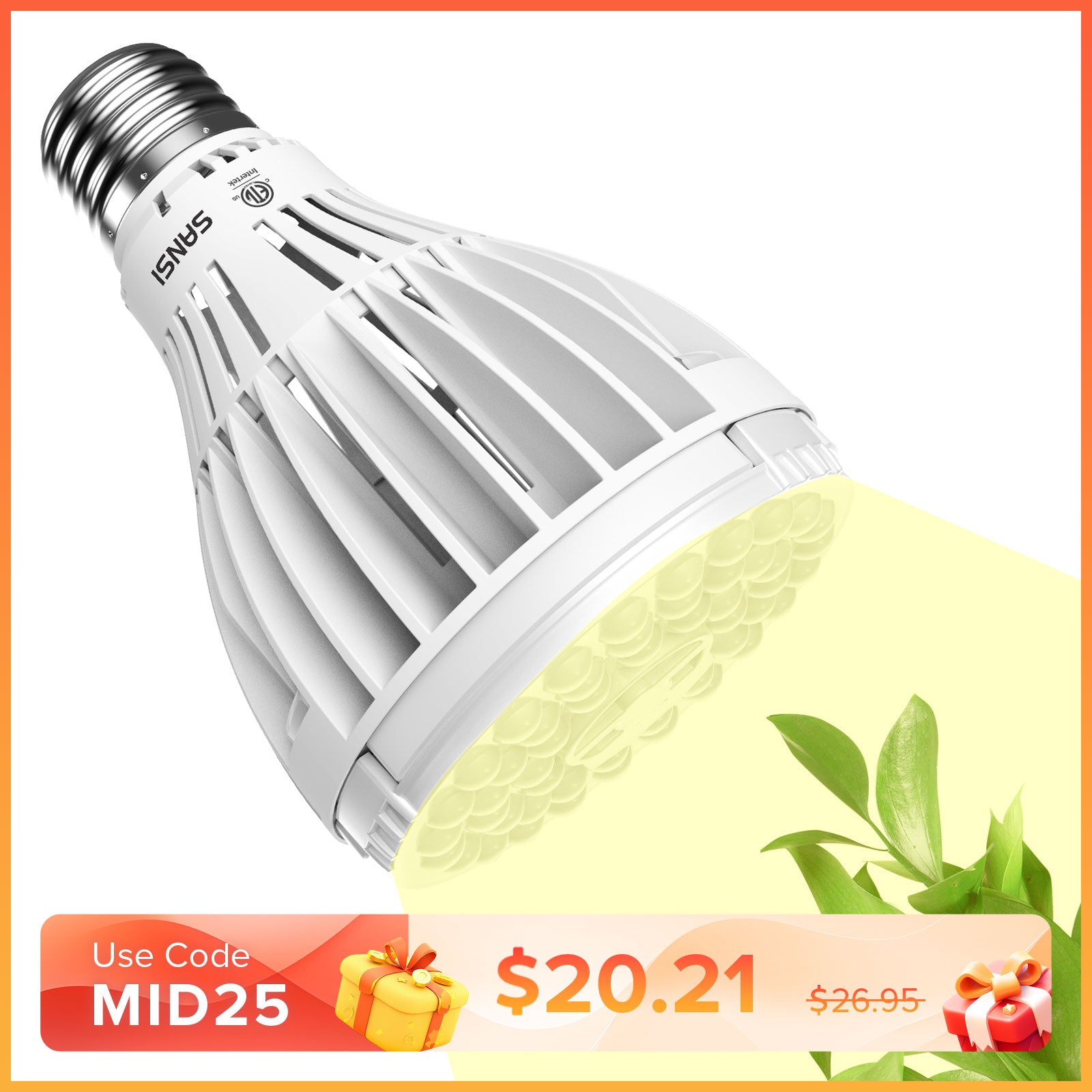 PAR25 24W LED Grow Light Bulb for Seeds and Greens| Lumimuse