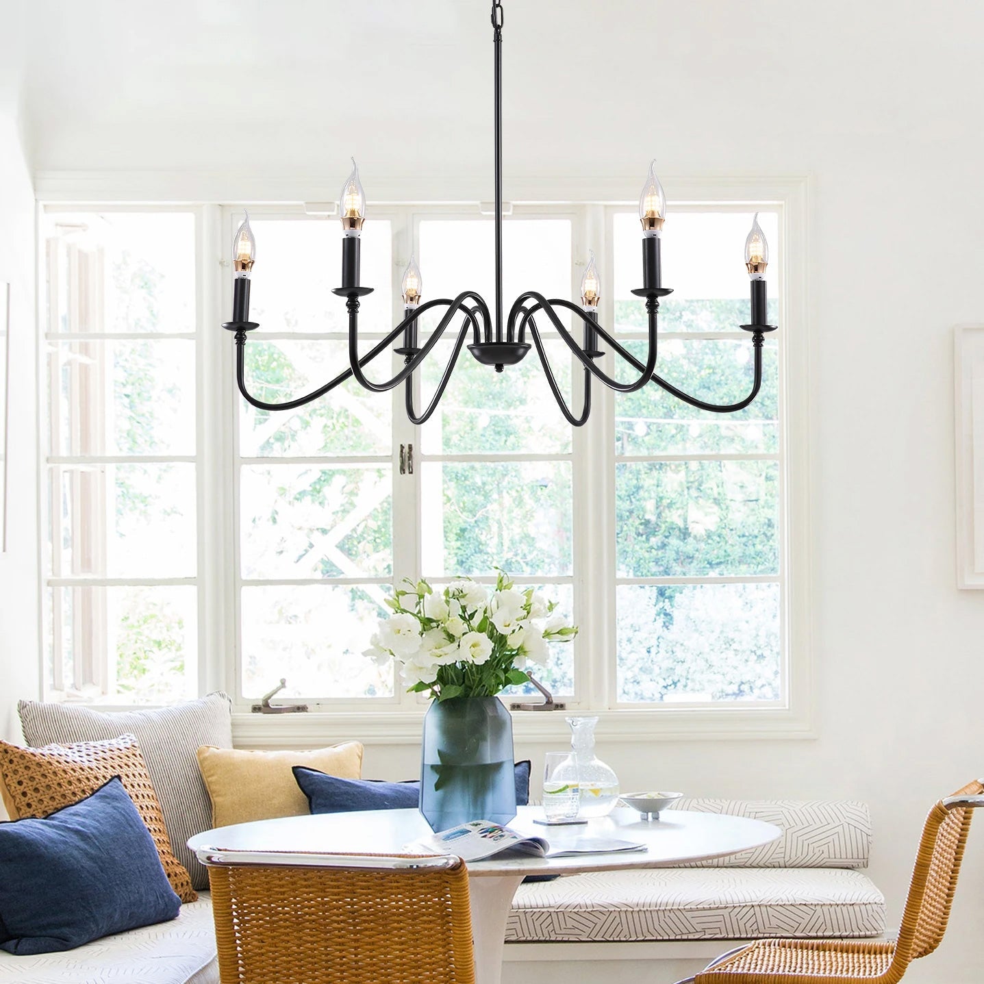Modern Farmhouse Black Metal Chandelier | LumiMuse