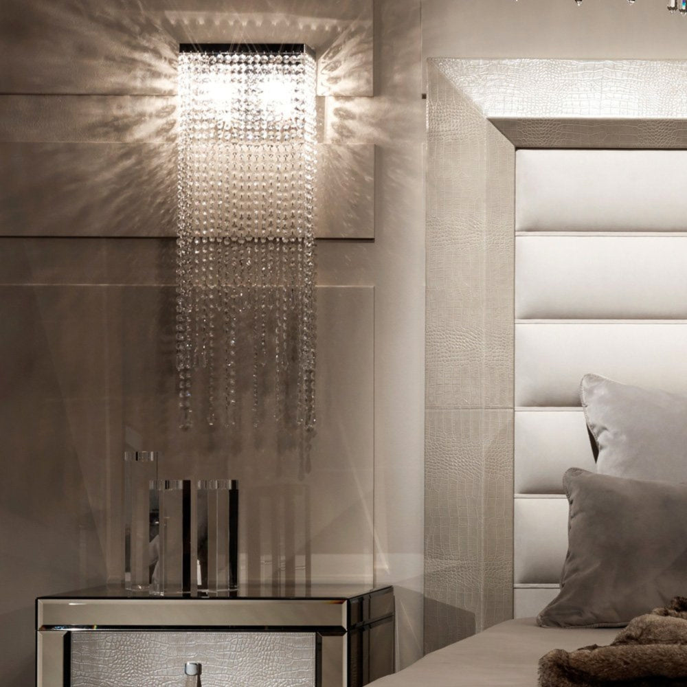 Elegant Crystal Wall Sconces - Aisle Bedside Light Fixture | LumiMuse