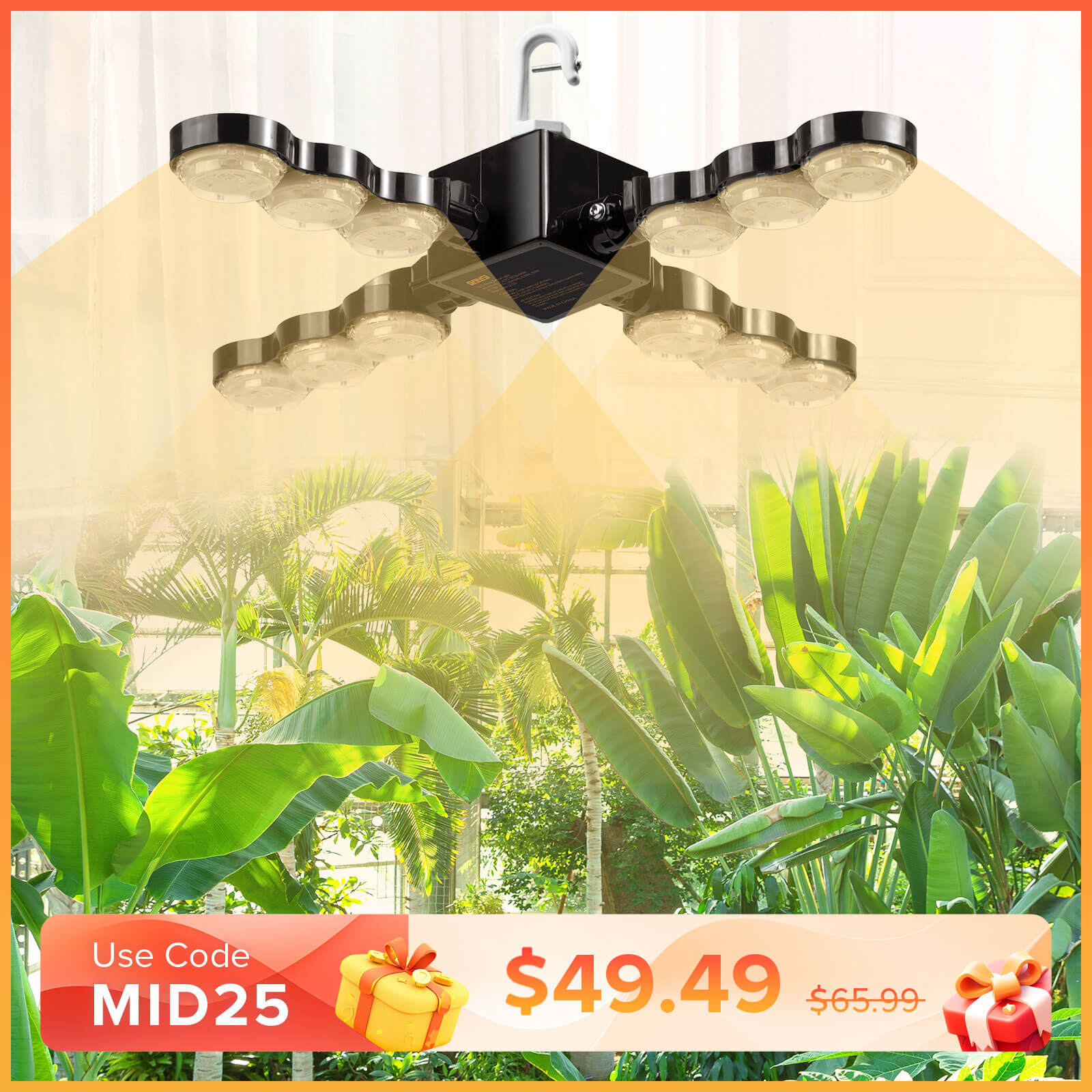 LumiMuse 60W LED Grow Light (Folding Wings & With Hook)