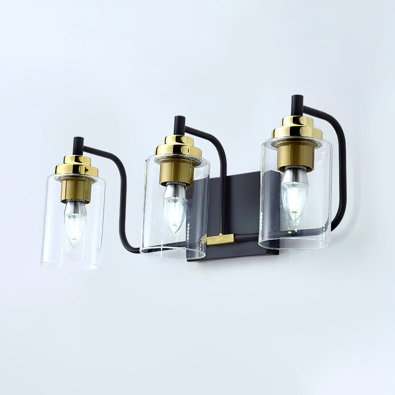 Black and Gold Glass Vanity Light | Lumimuse