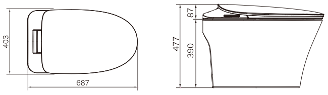 BRAVAT Integrated Smart Toilet - Model C28016W3-3