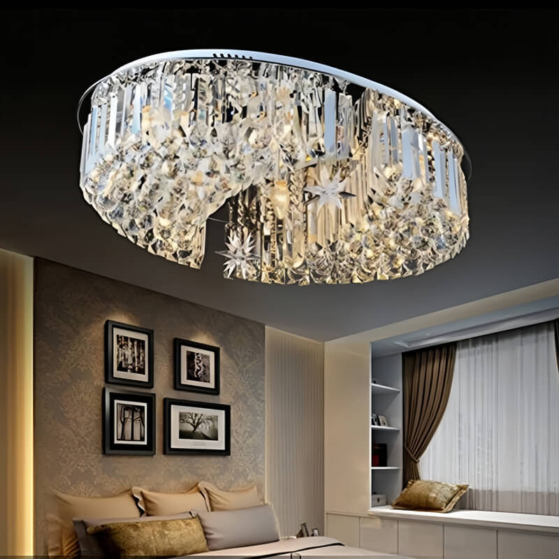 Elegant Moons and Stars Crystal Chandelier - Ceiling Light | LumiMuse