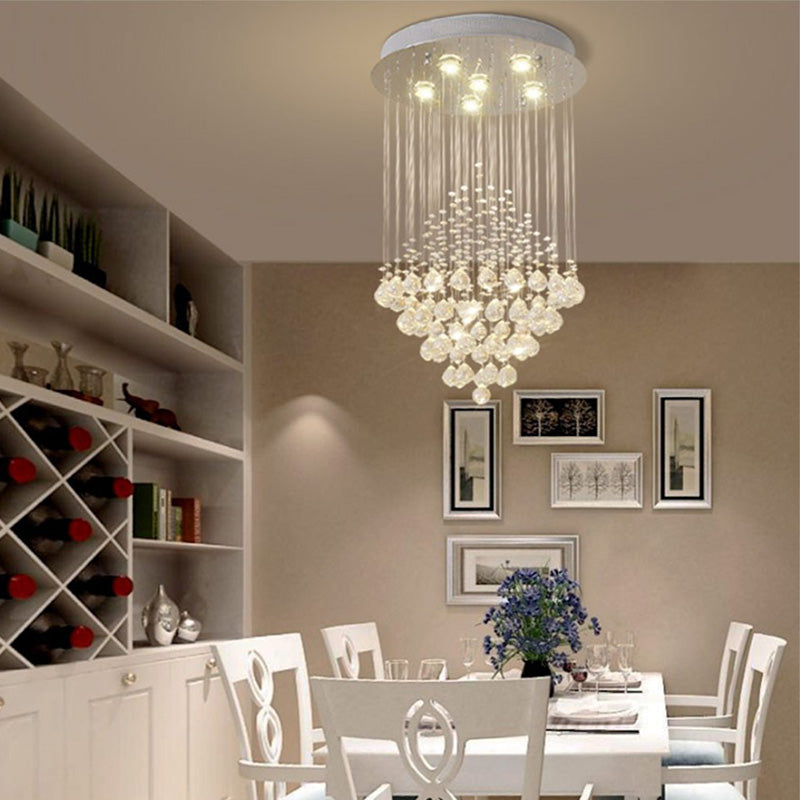 Lumimuse Open Box Special: Elegant Raindrop Crystal Ball Chandelier for Dining Rooms