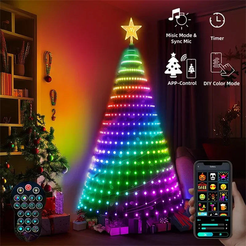 Smart Christmas Tree Lights, 400 LED — App & Remote