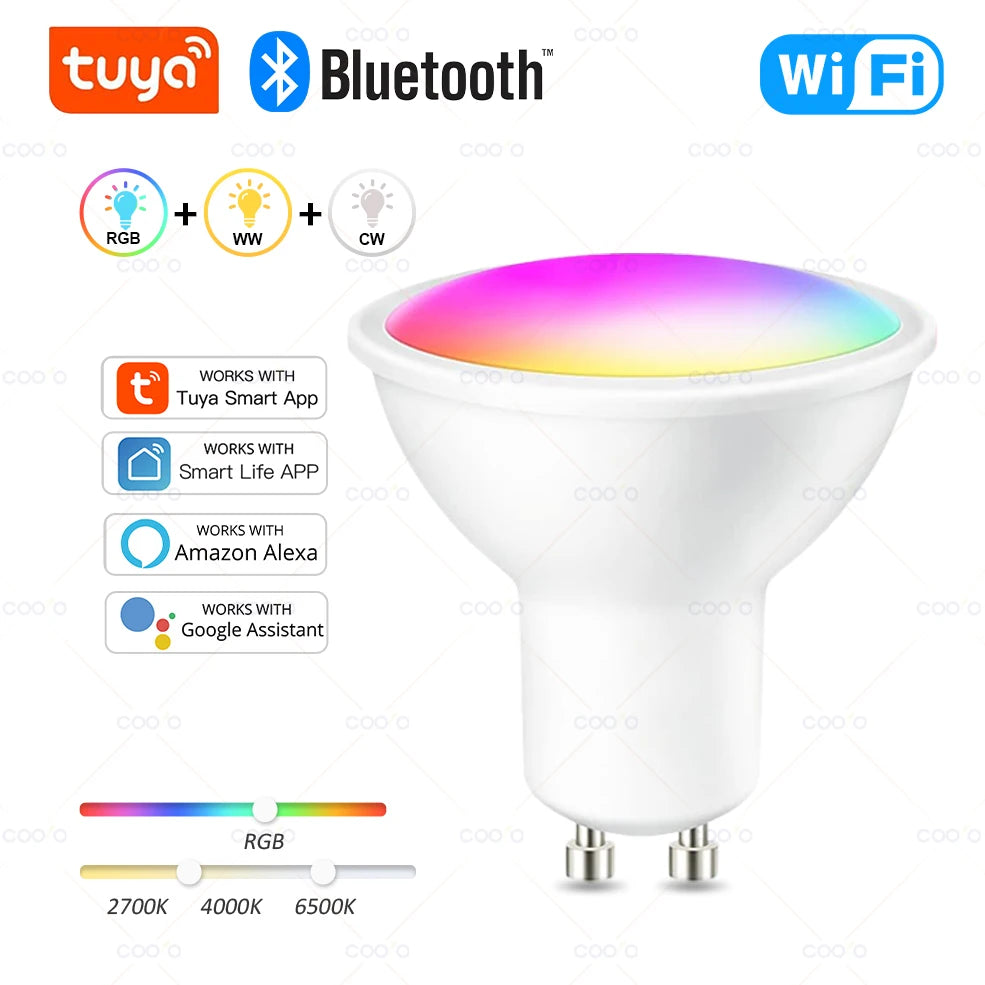 Smart RGB GU10 Bulbs, 3-Pack — App & Voice Control
