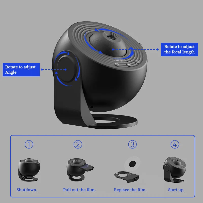Galaxy Planetarium Projector — Rotating Star Night Light