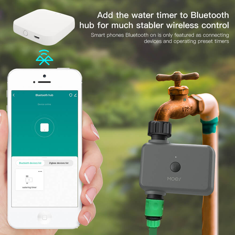 Bluetooth Smart Sprinkler Water Timer with Rain Delay Filter Washer Programmable Irrigation Timer