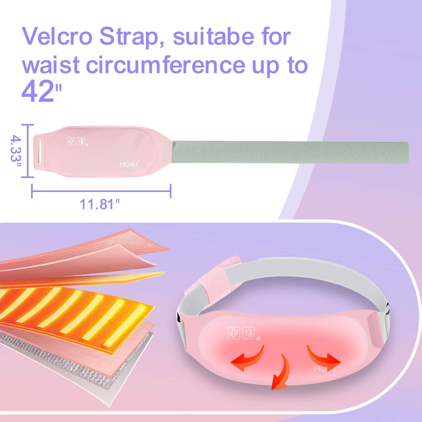 ¡¾Gift For your Loved Ones¡¿LumiMuse Health Bluetooth Smart Heating Pad For Cramps Menstrual Period Massage Belt