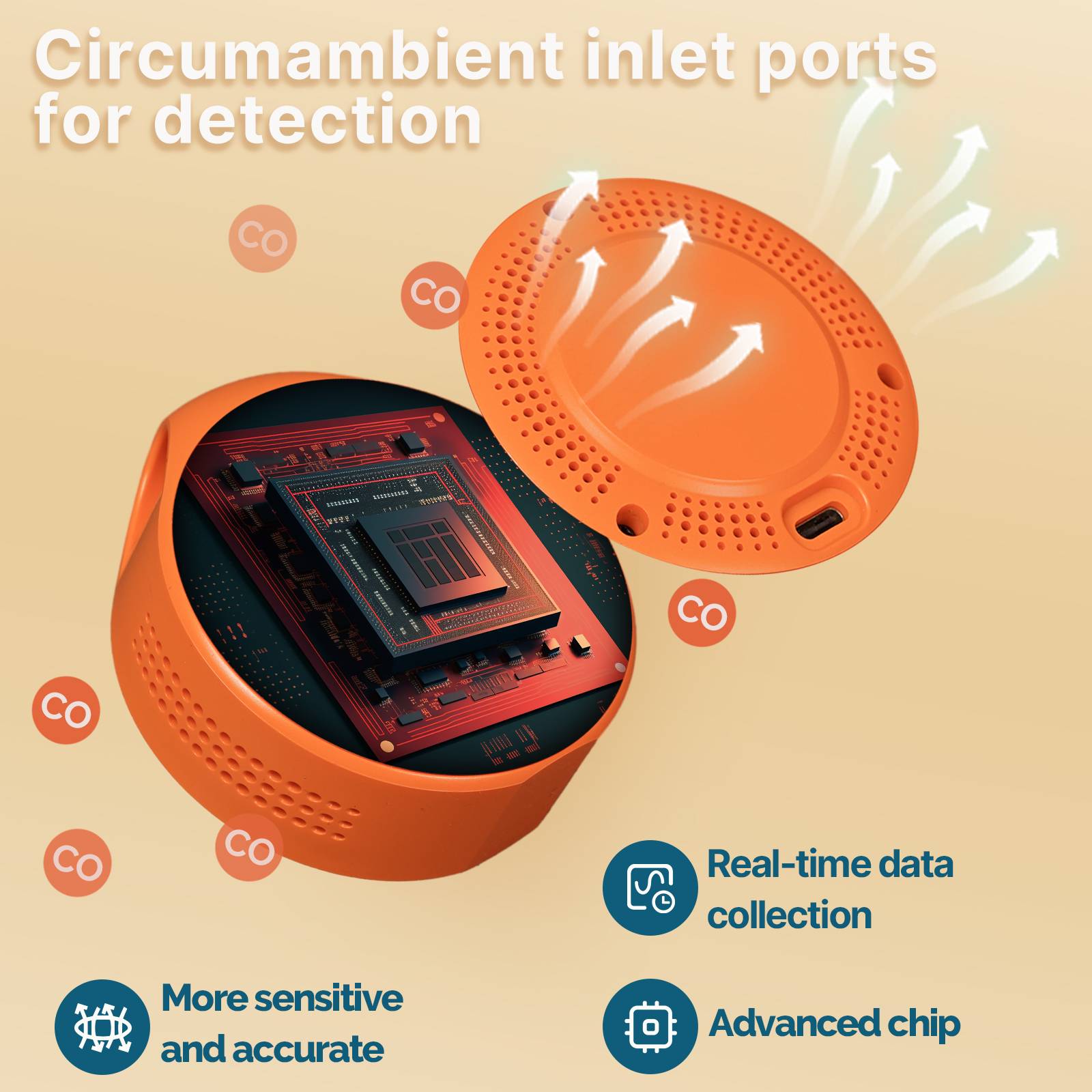 Mini Carbon Monoxide Detector Portable Temp/Humi/CO Meter