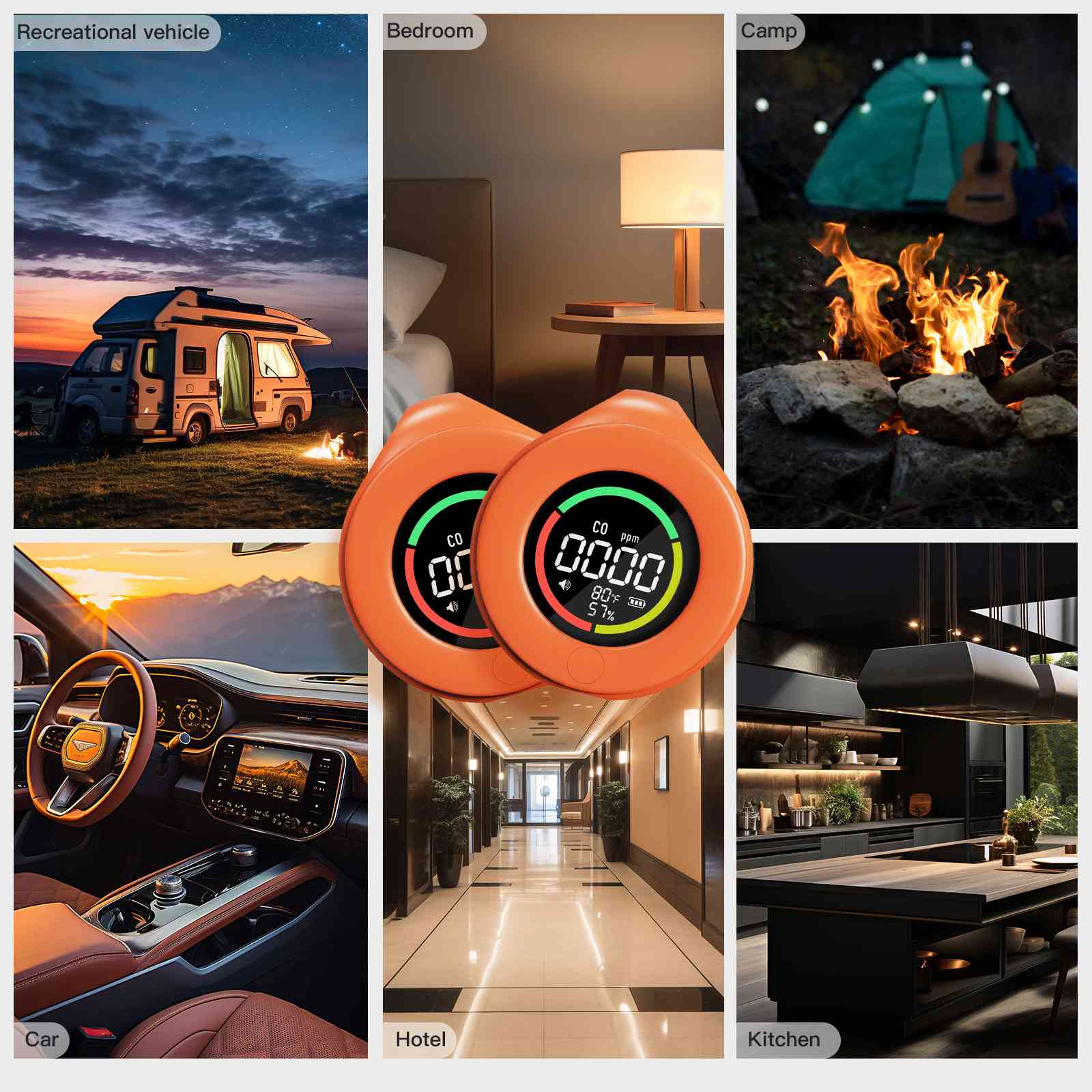 Mini Carbon Monoxide Detector Portable Temp/Humi/CO Meter