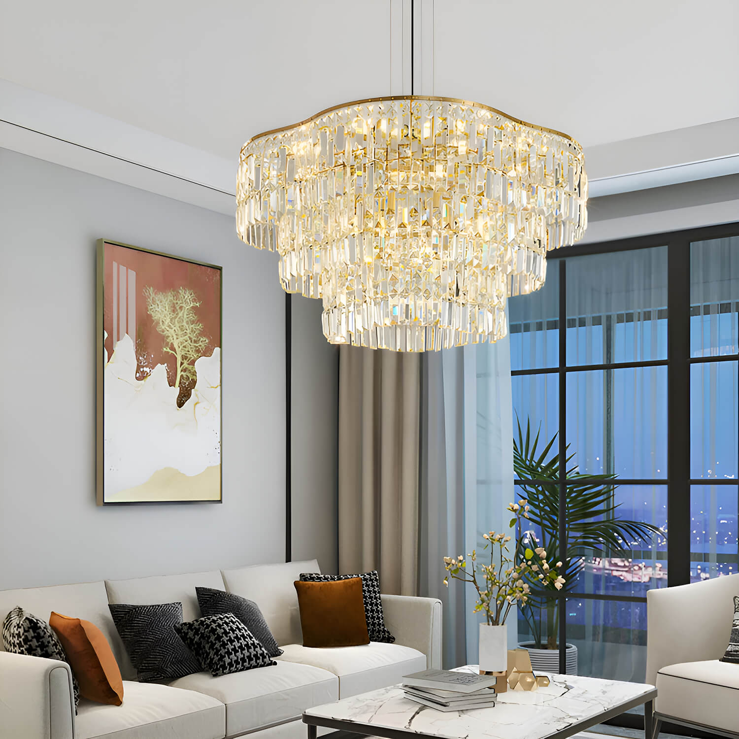 Modern Luxury Gold Crystal Chandelier | Lumimuse