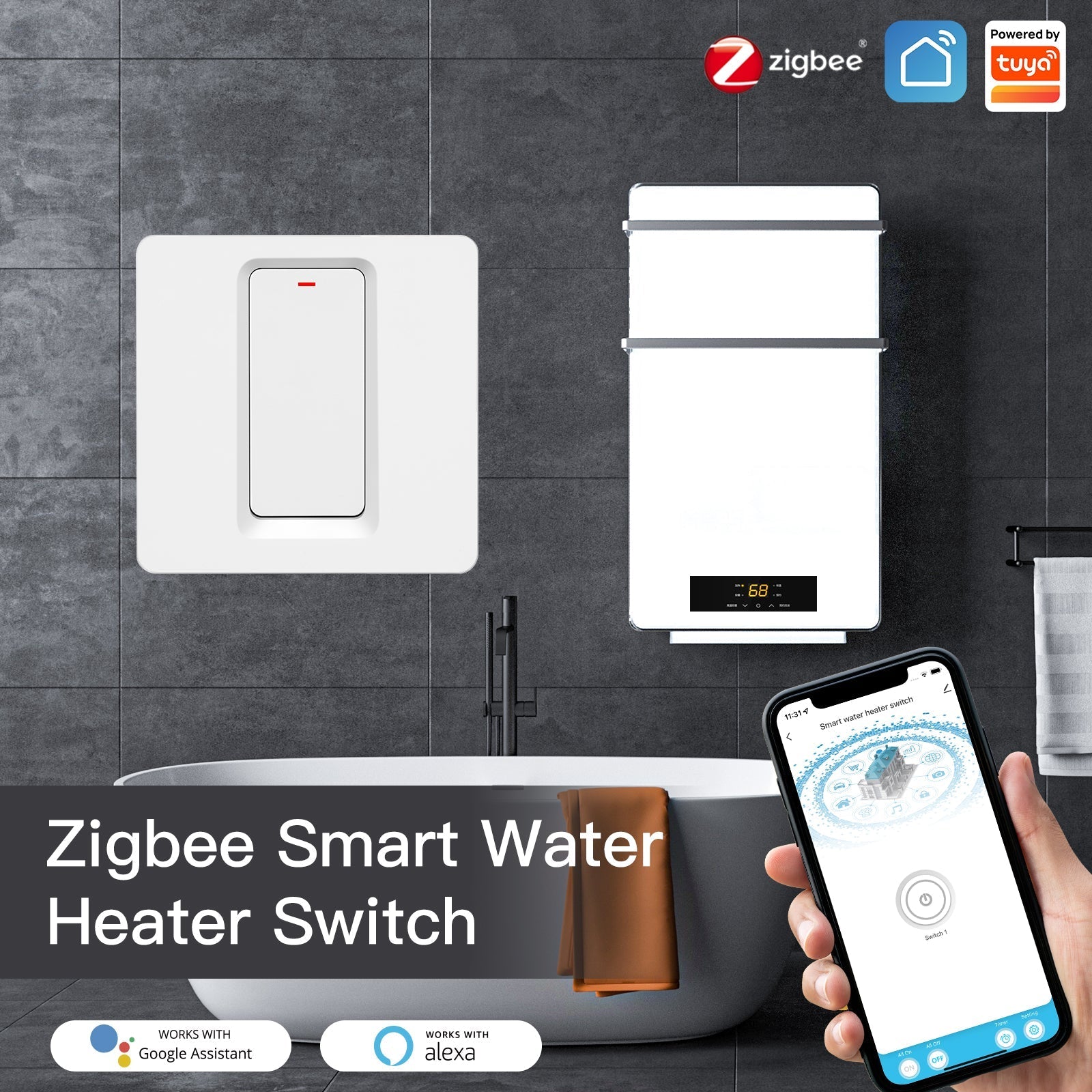 LumiMuse Smart ZigBee Water Heater Boiler Switch Wireless Control Timer for Heating Water 20A EU
