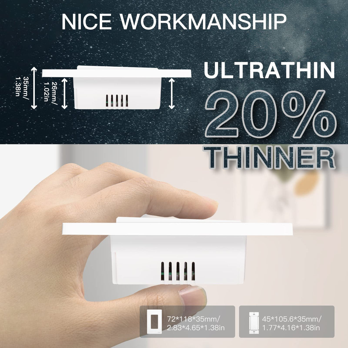LumiMuse Star Ring 2nd Generation Smart Single Pole 3 Way WIFI Switch 1/2/3/4 Gang