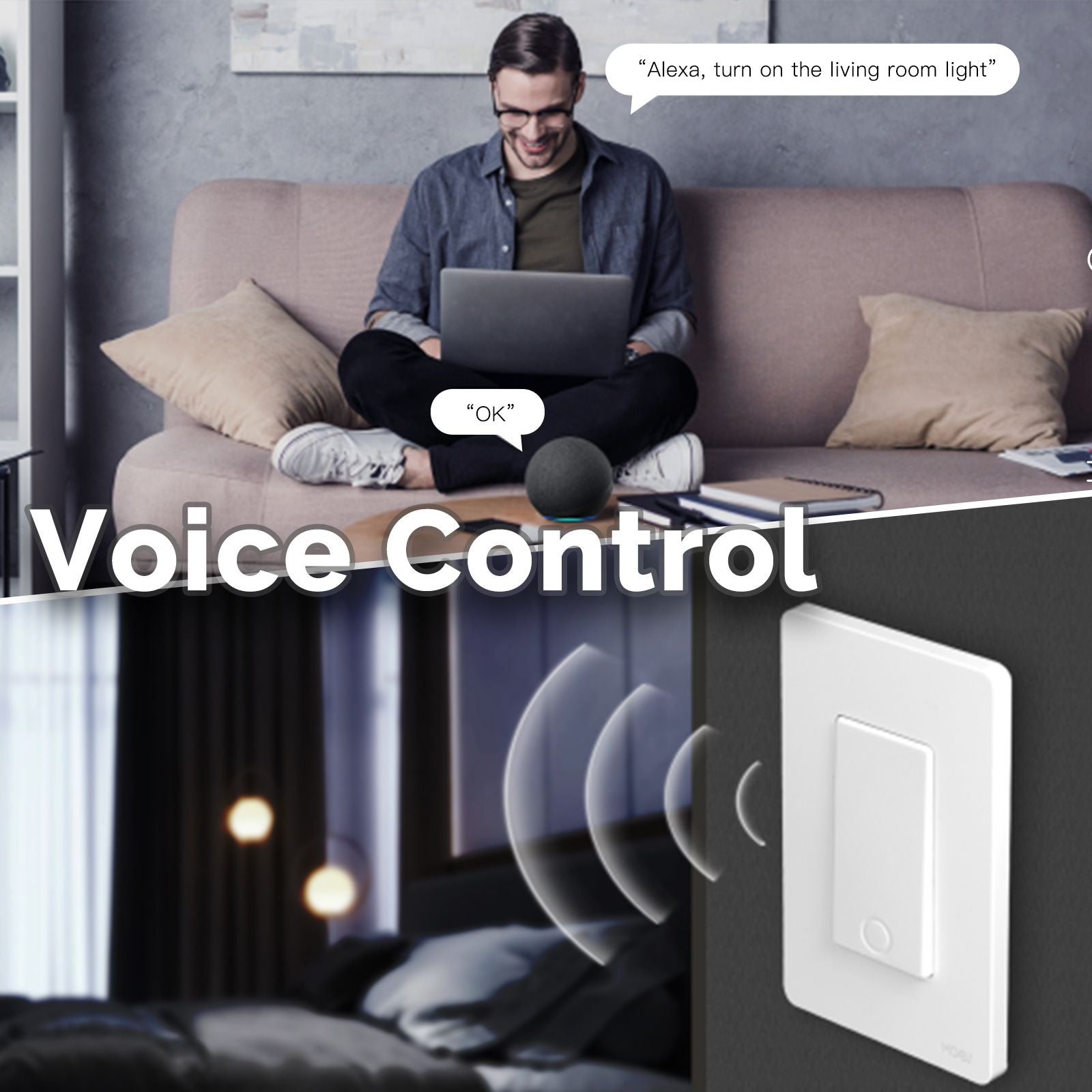 LumiMuse Star Ring ZigBee Smart Light Switch Single Pole, No Neutral Required, No Capacitor