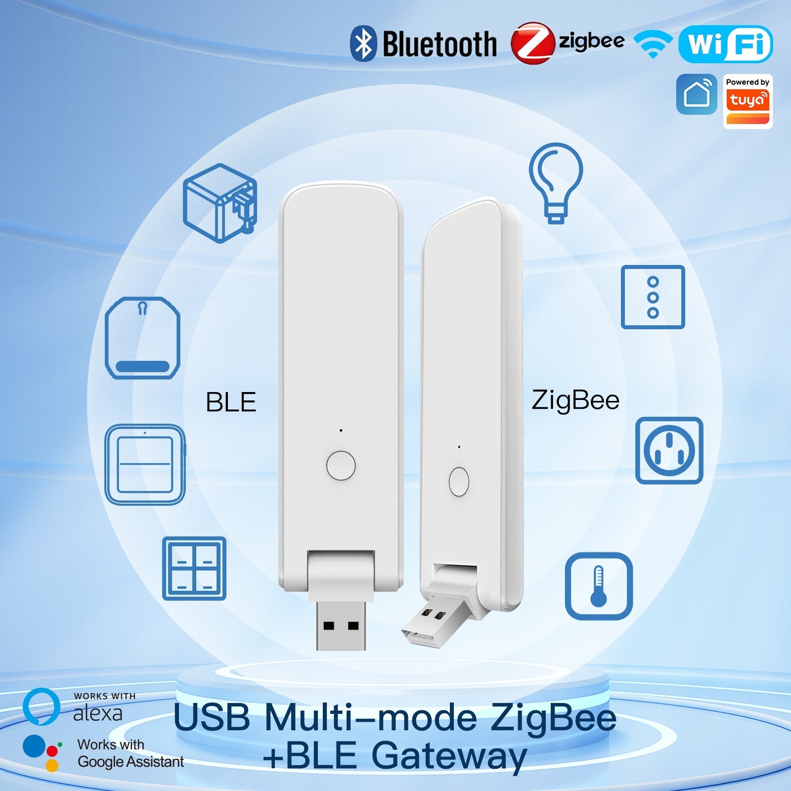 LumiMuse Rotatable Hub Tuya Smart WiFi USB Multi-mode Bluetooth+ZigBee Wireless Gateway Rotatable