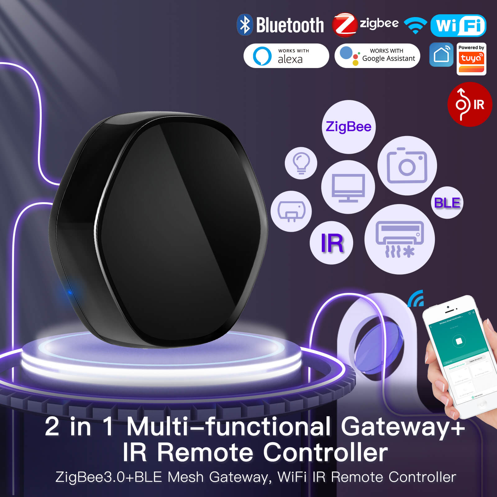 LumiMuse WiFi 2 in 1 Wireless Multi-function Gateway With 38K IR Remote Controller