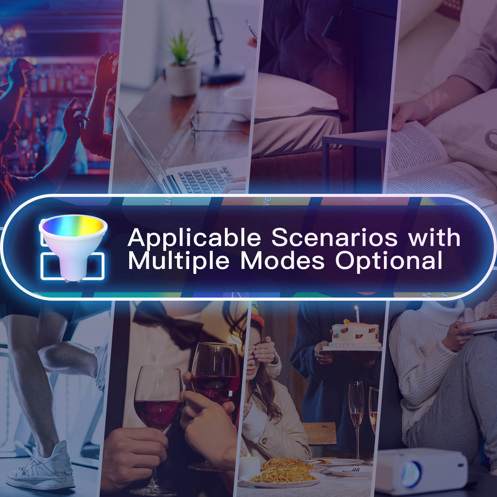 LumiMuse GU10 WiFi Smart Light Bulbs LED RGB Warm Dimmable Lamps 5W Alexa Google APP