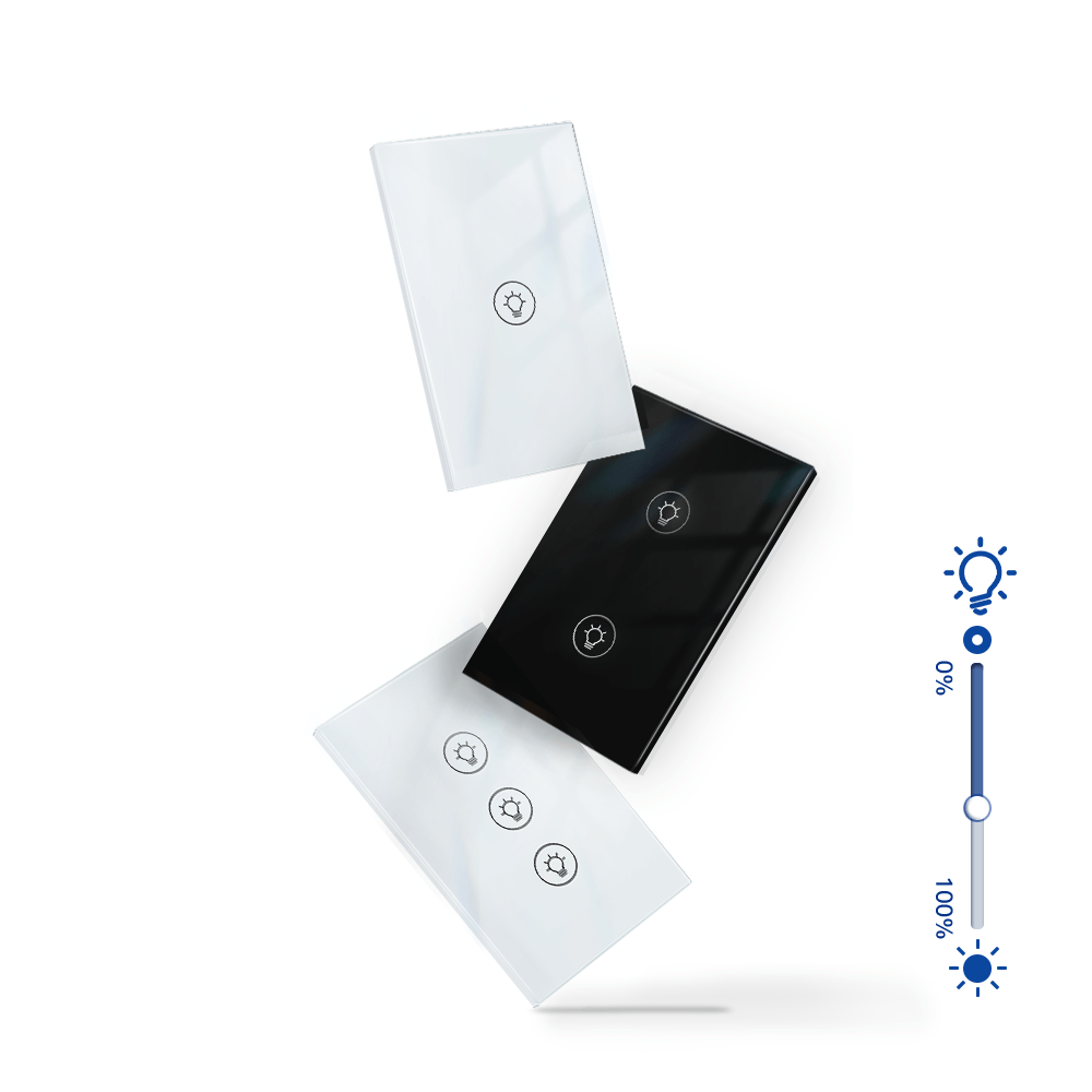 LumiMuse WiFi Dimmer Switch Smart Light Dimmer Touch Panel Switches 1/2/3 Gang US Version