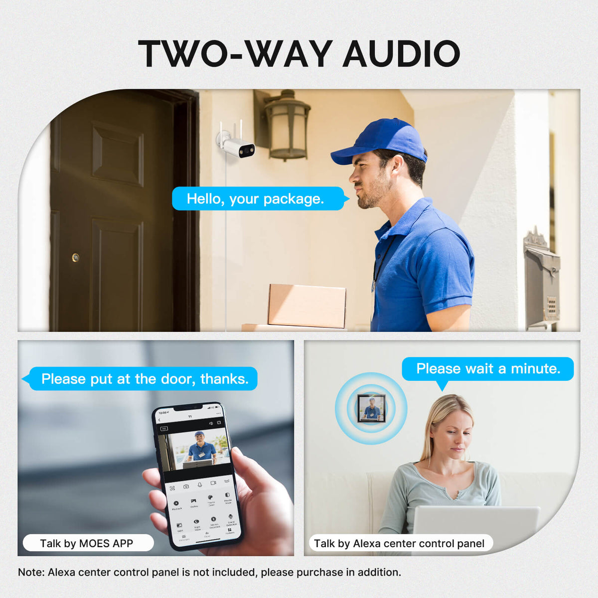 LumiMuse WiFi Smart Outdoor Camera HD 3MP Sound Motion Detection Color Night Vision Two-Way Audio Security Monitor
