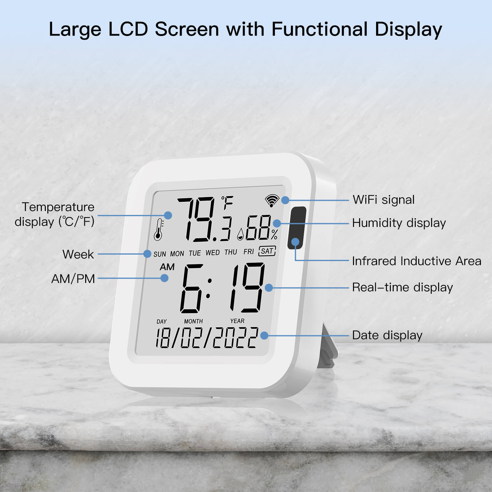 LumiMuse WiFi Smart Temperature & Humidity Sensor with LCD Screen
