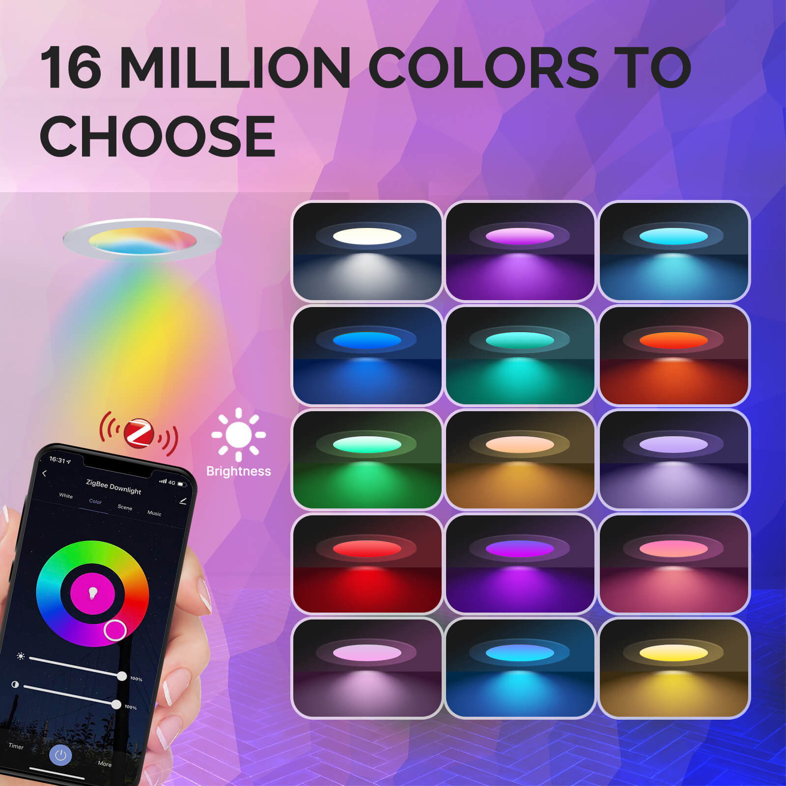 LumiMuse ZigBee Downlight Tuya Dimming Spot lamp 6W RGB Change Warm Cool light