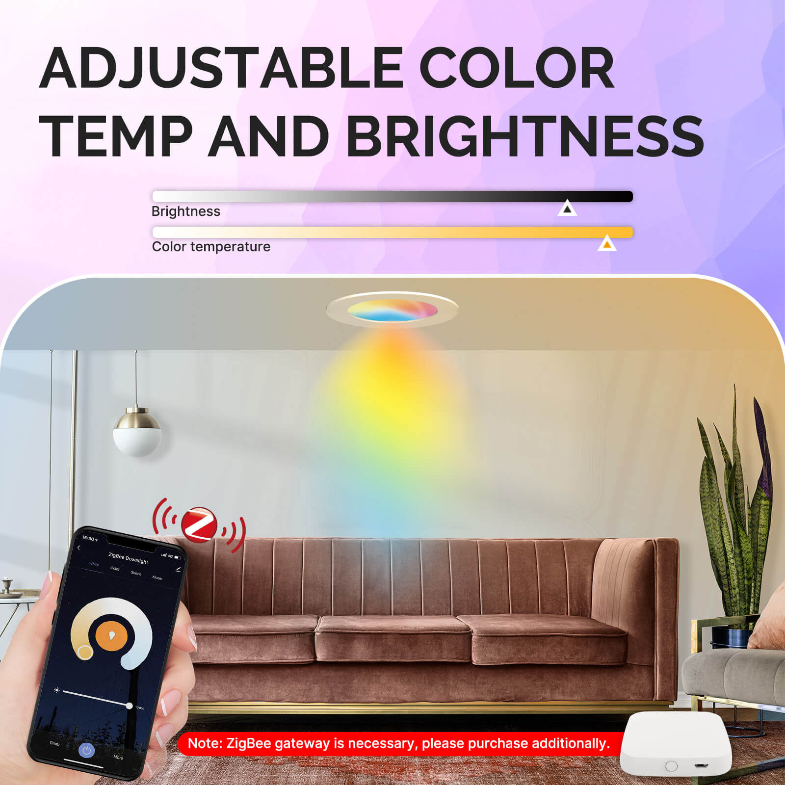 LumiMuse ZigBee Downlight Tuya Dimming Spot lamp 6W RGB Change Warm Cool light