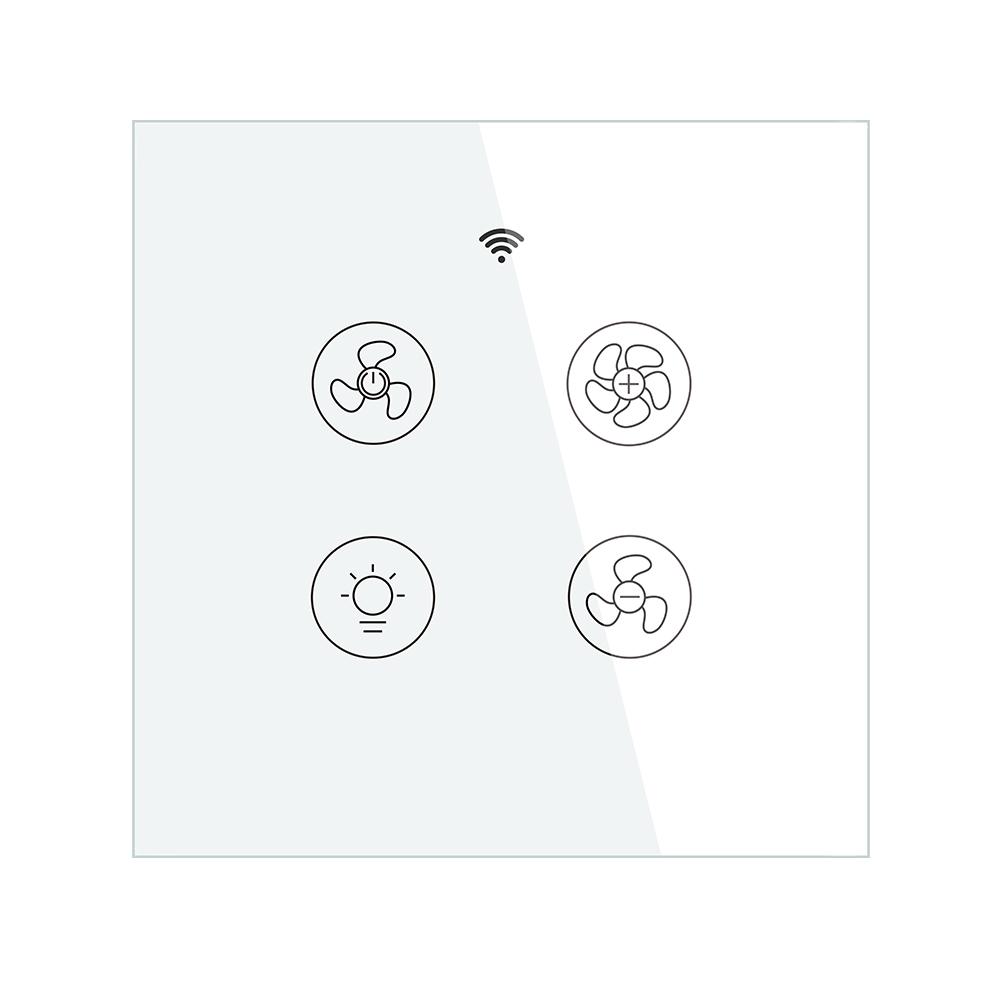 WiFi RF433 Smart Ceiling Fan Light Touch Switch Single Pole Neutral Wire Required EU