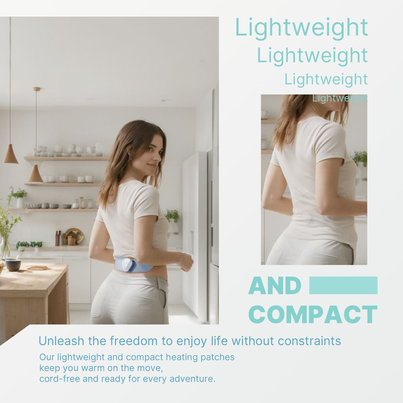 Portable Wireless TENS with Heat for Menstrual/Back/Shoulder/Neck/Leg Pain Relief