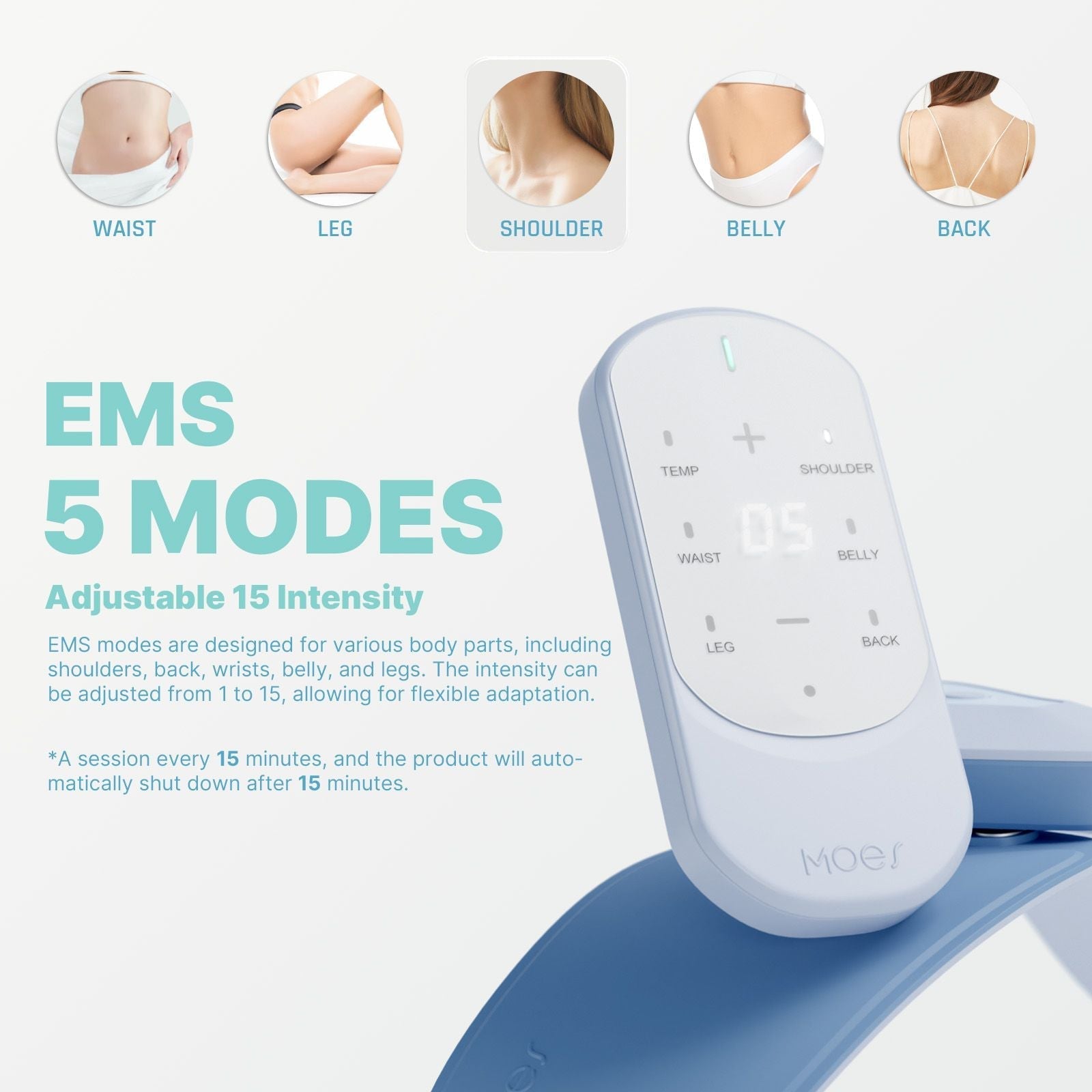 Portable Wireless TENS with Heat for Menstrual/Back/Shoulder/Neck/Leg Pain Relief