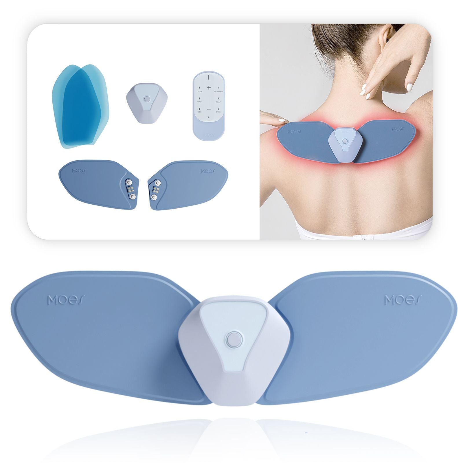 Portable Wireless TENS with Heat for Menstrual/Back/Shoulder/Neck/Leg Pain Relief | LumiMuse