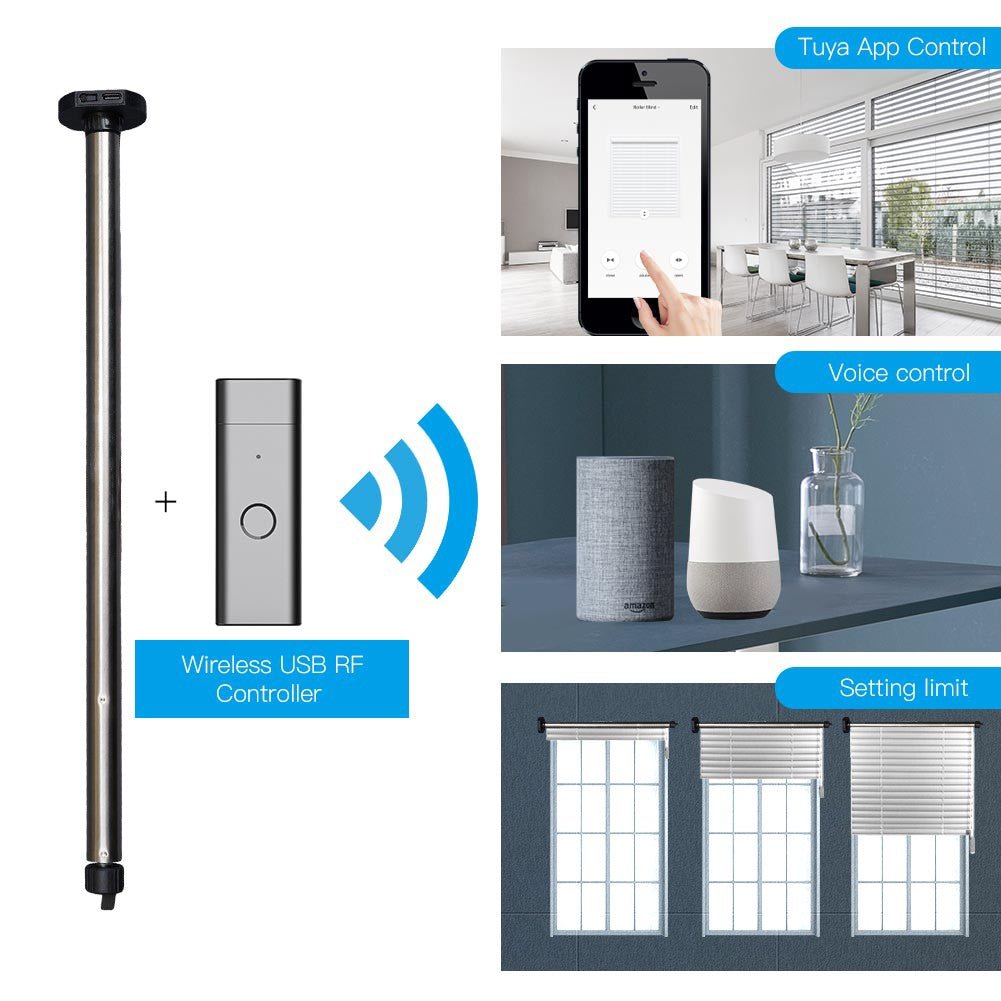 Rechargeable Tubular Roller Blind Motor RF433 Remote Control - A Pack of 3 Boxes