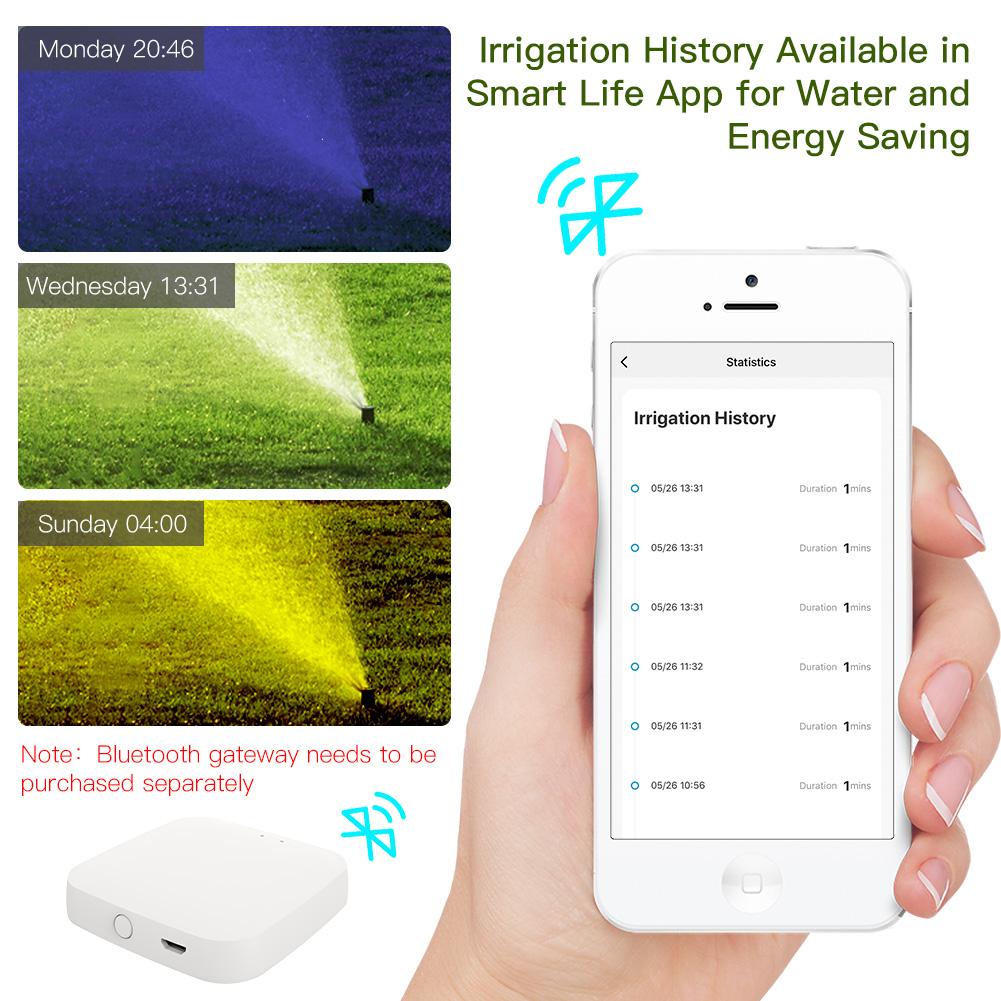 Bluetooth Smart Sprinkler Water Timer with Rain Delay Filter Washer Programmable Irrigation Timer