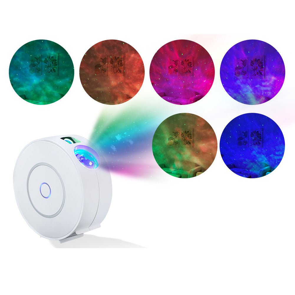 LumiMuse WiFi Smart Round Star Projector with Galaxy Nebula Cloud/Moving Ocean Wave Star Sky