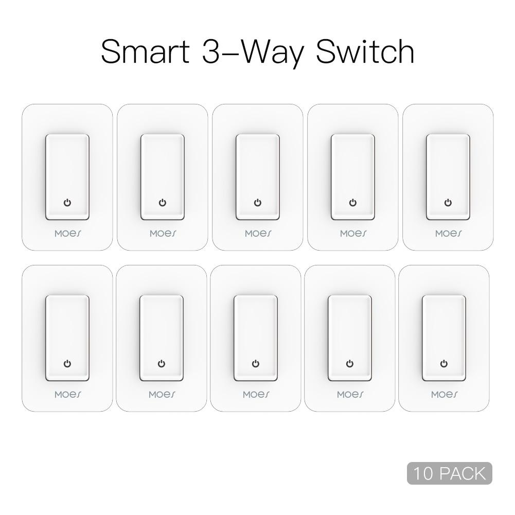WiFi 3 Way Smart Light Switches Push Button Double Switch Neutral Wire Required 100V-120V
