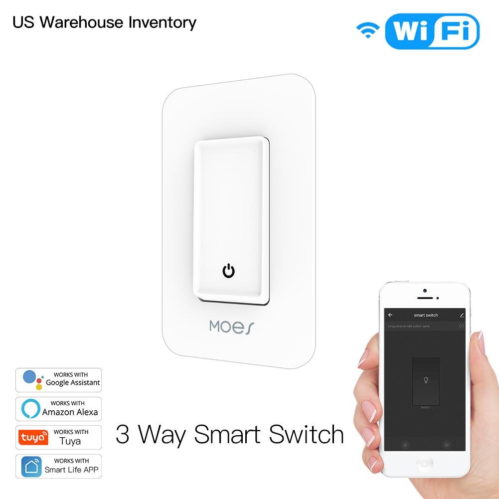 WiFi 3 Way Smart Light Switches Push Button Double Switch Neutral Wire Required 100V-120V | LumiMuse
