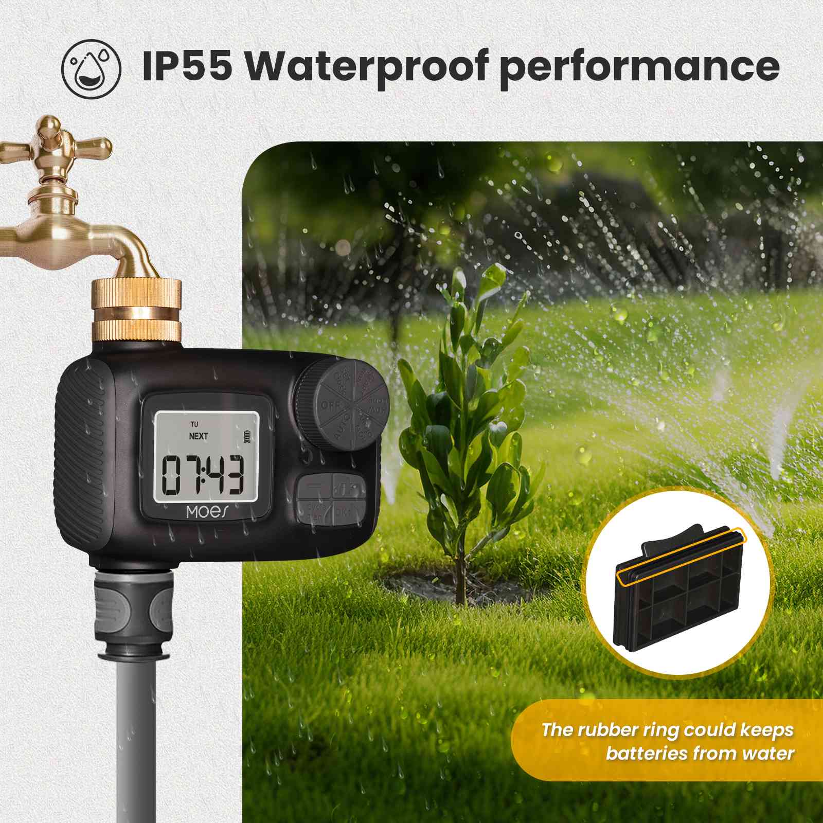 Sprinkler Timer For Garden Hose Drip Irrigation Auto Watering 1-Outlet