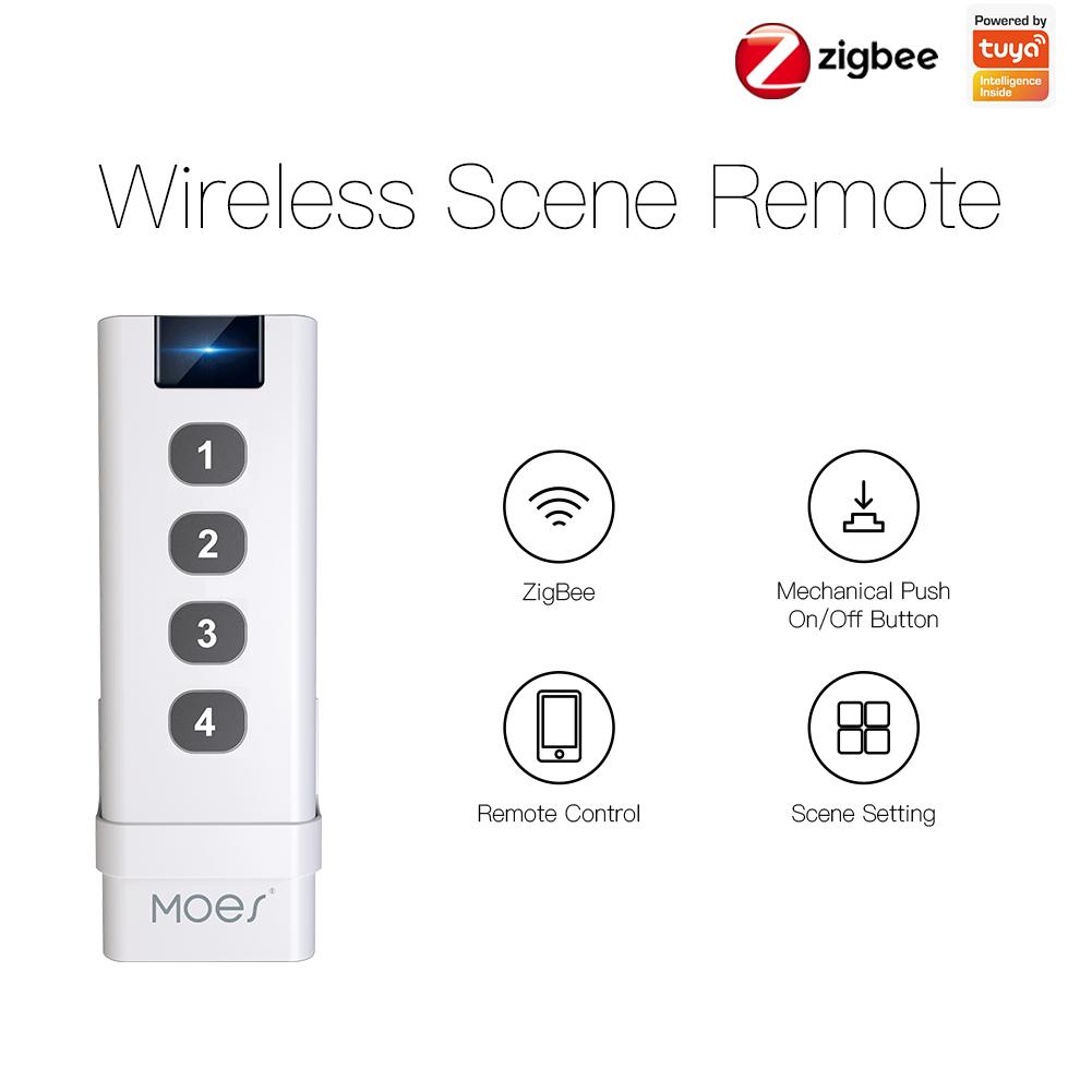 Tuya ZigBee Wireless Scene Switch 4 Gang Remote Point to Point Control