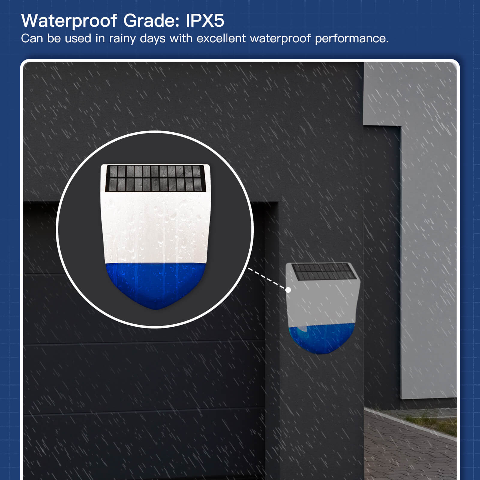 Tuya Smart Wifi/Zigbee Sound Light Siren Alarm Solar Energy Outdoor IPX5 Waterproof Tamper Alarm With Rechargeable Battery