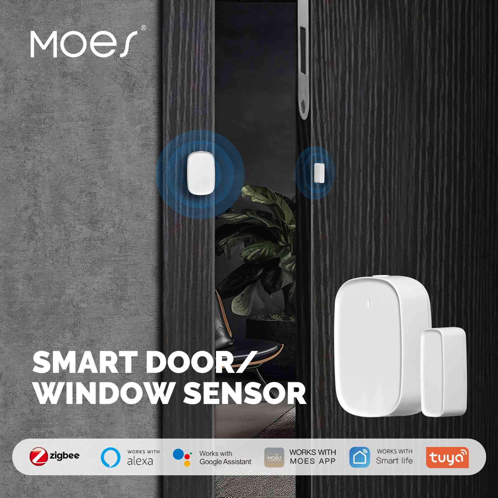 Tuya ZigBee Window Door Alarm Sensor, Smart Home Security Contact Detector