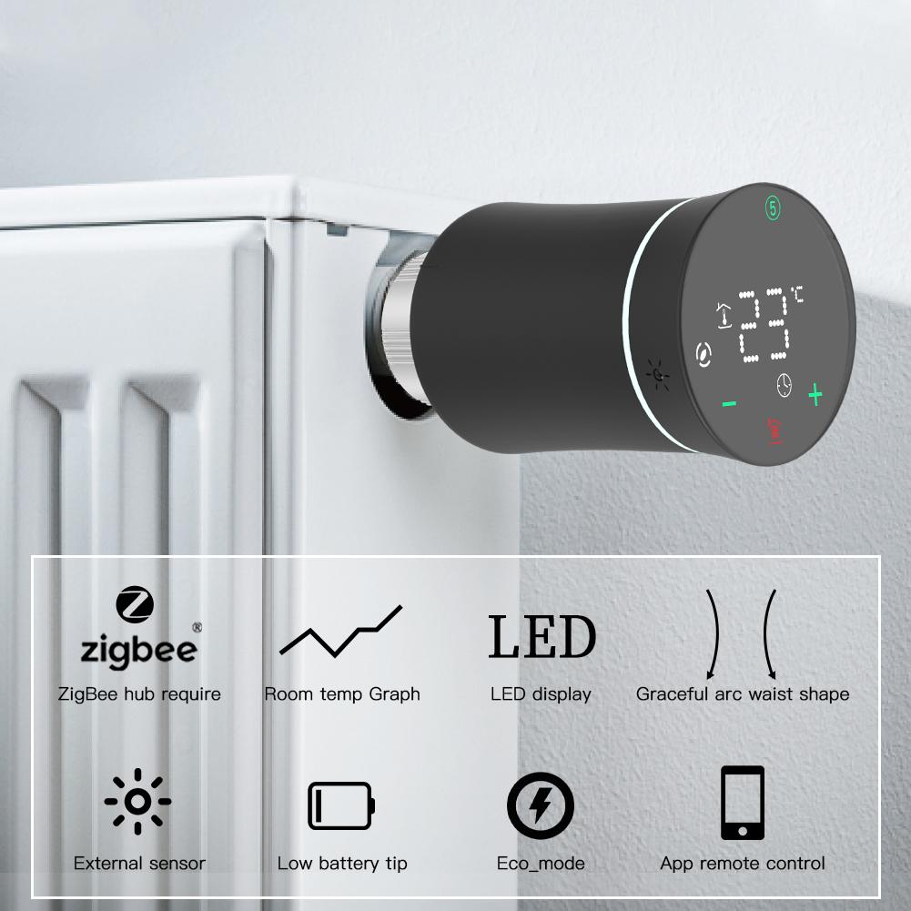 LumiMuse ZigBee Smart Radiator Valves Tuya Save Energy Black White TRV BRT 100 Mini Soft Touching Thermostatic Valve
