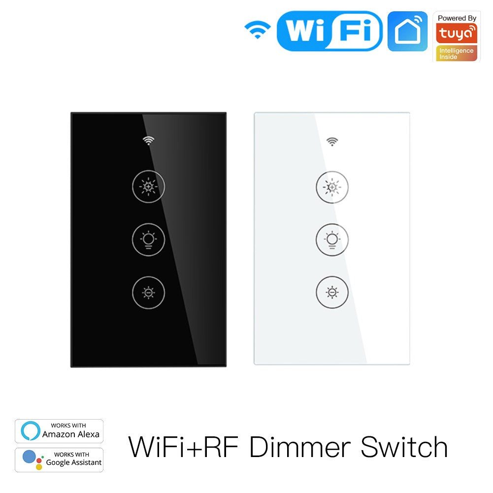 WiFi Dimmer Switch RF433 Smart Glass Touch Switches With Led For Light | LumiMuse