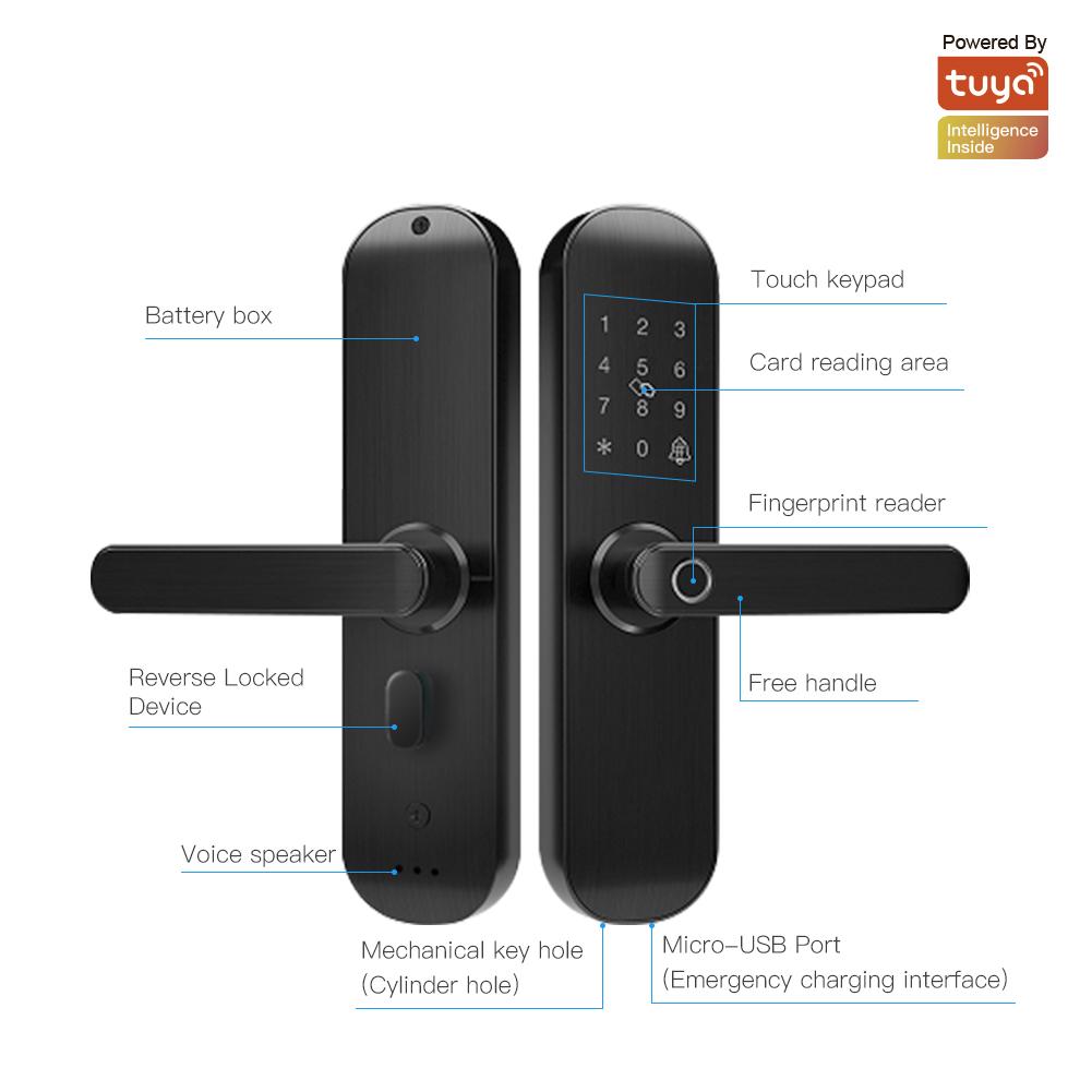WiFi Security Smart Door Lock Multiple Unlocking Fingerprint Lock