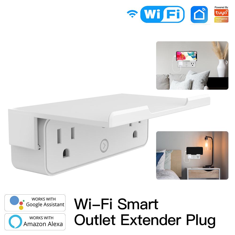 Wi-Fi Smart Outlet Extender Multi Plug Socket Outlet Shelf with Nightlight Relay Status and Light Mode Adjustable US | LumiMuse