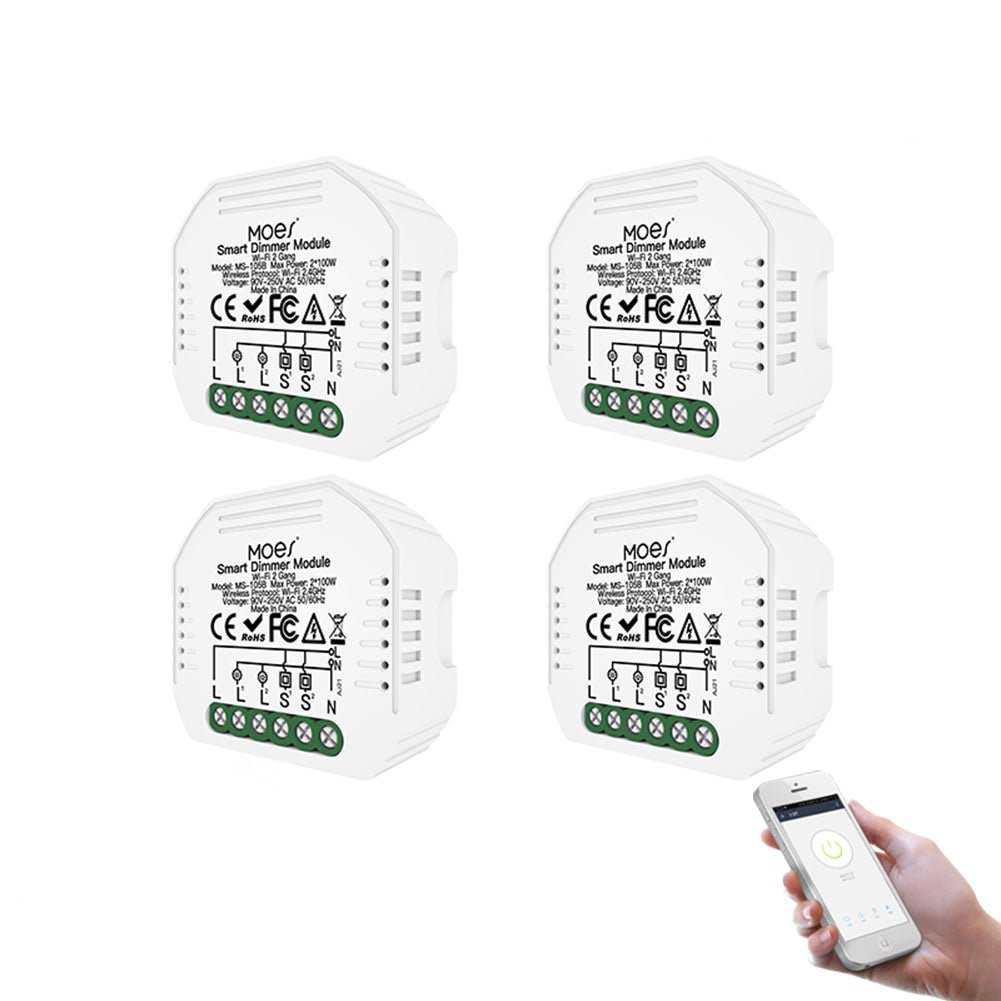 WiFi 2 Gang Dimmer Switch Module DIY Smart Light LED Dimmable Interruptor Relay