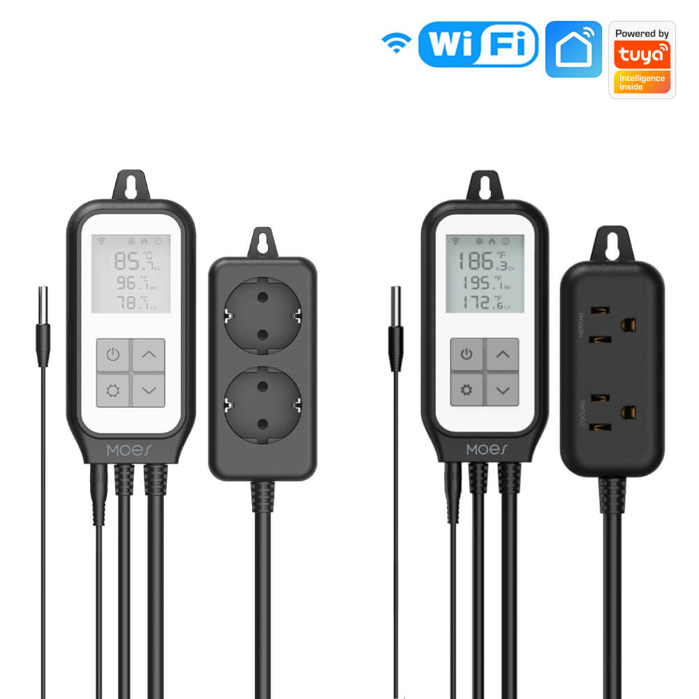 WiFi Digital Temperature Controller Thermostat Outlet Plug Heating and Cooling Mode US/EU | LumiMuse
