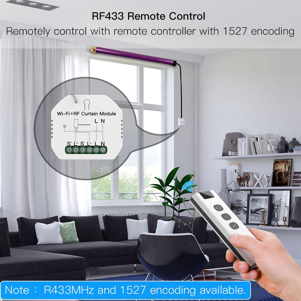 WiFi DIY RF433 Smart Curtain Switch Module for Electric Motorized Roller Blinds Shutter Motor